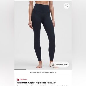 Lululemon Align High Rise Pant 28”- True Navy